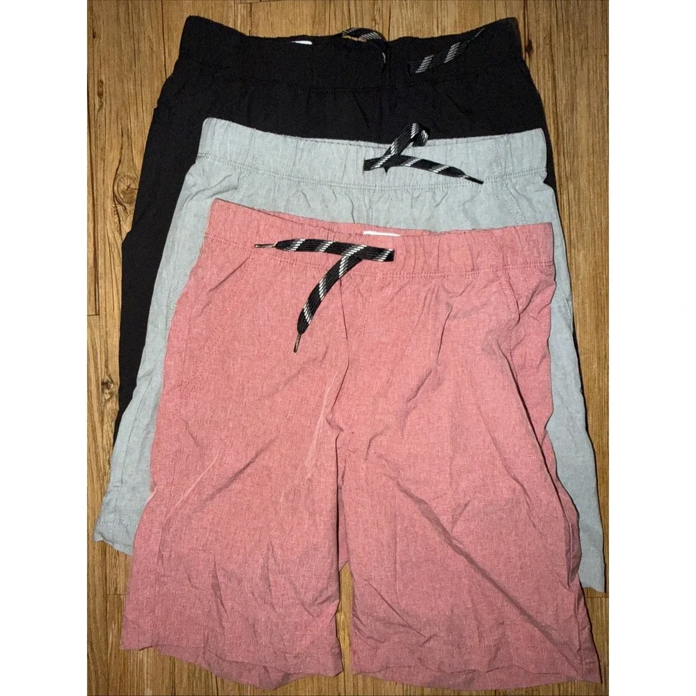 Old Navy Boys XL (14/16) Quick Dry Stretch  Athletic Shorts Lot Of 3 Black Grey